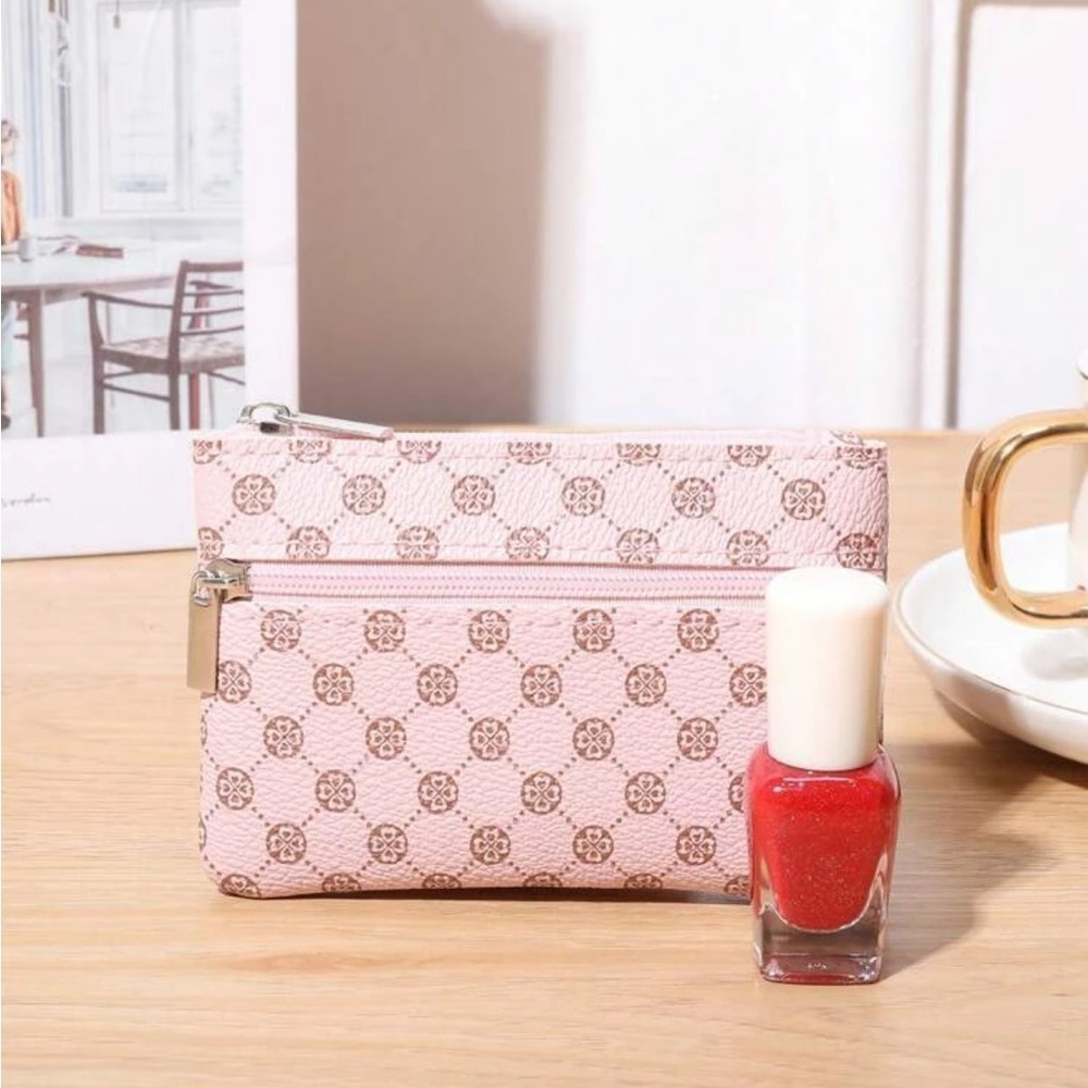 ⚠️Clearance Pink Double Zipper Coin Purse Wallet / Cardholder - Picture 5 of 6